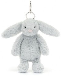BASHFUL SILVER BUNNY BAG CHARM 18CM - Jellycat