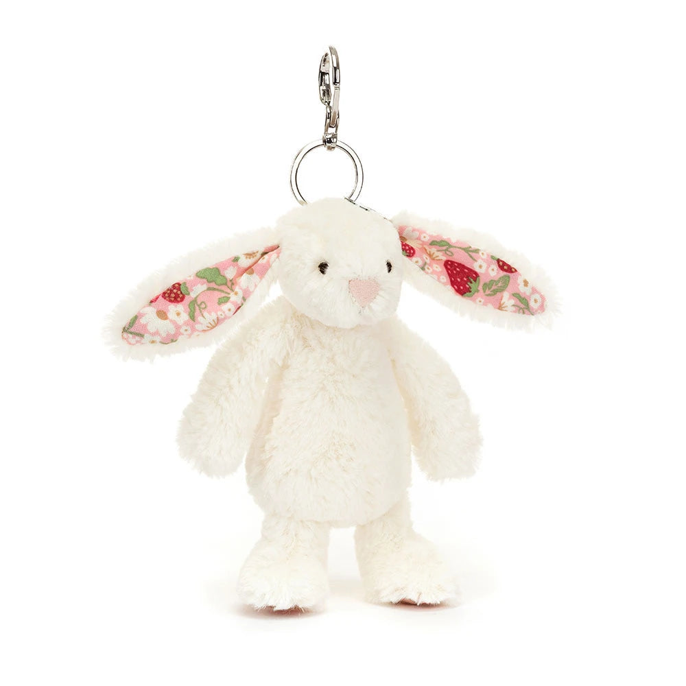 BLOSSOM CREAM BUNNY 'BERRY' BAG CHARM 18CM - Jellycat