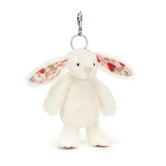BLOSSOM CREAM BUNNY 'BERRY' BAG CHARM 18CM - Jellycat