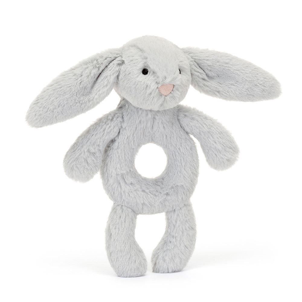 BASHFUL SILVER BUNNY RING RATTLE 18CM - Jellycat