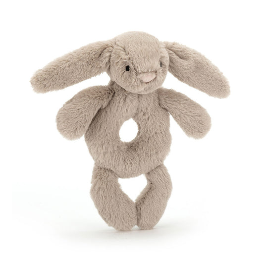 BASHFUL BEIGE BUNNY RING RATTLE 18CM - Jellycat