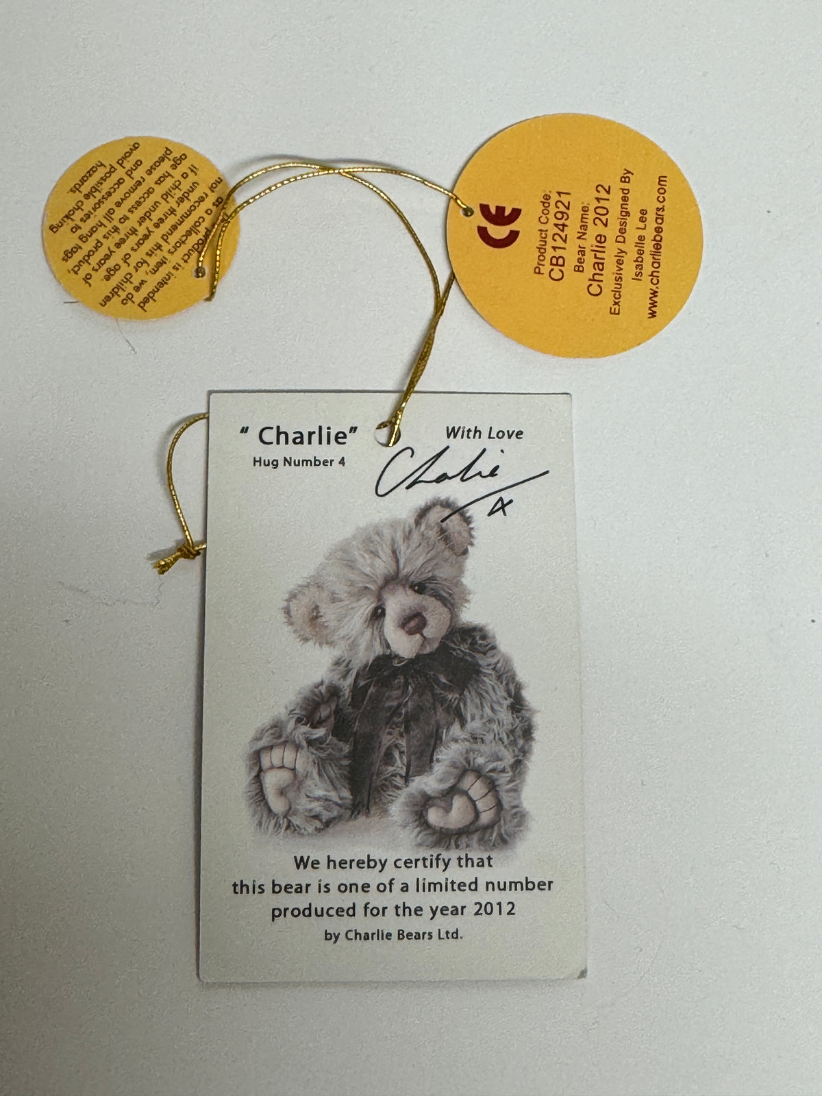 PRE-LOVED: CHARLIE YEAR BEAR 2012 - Charlie Bears
