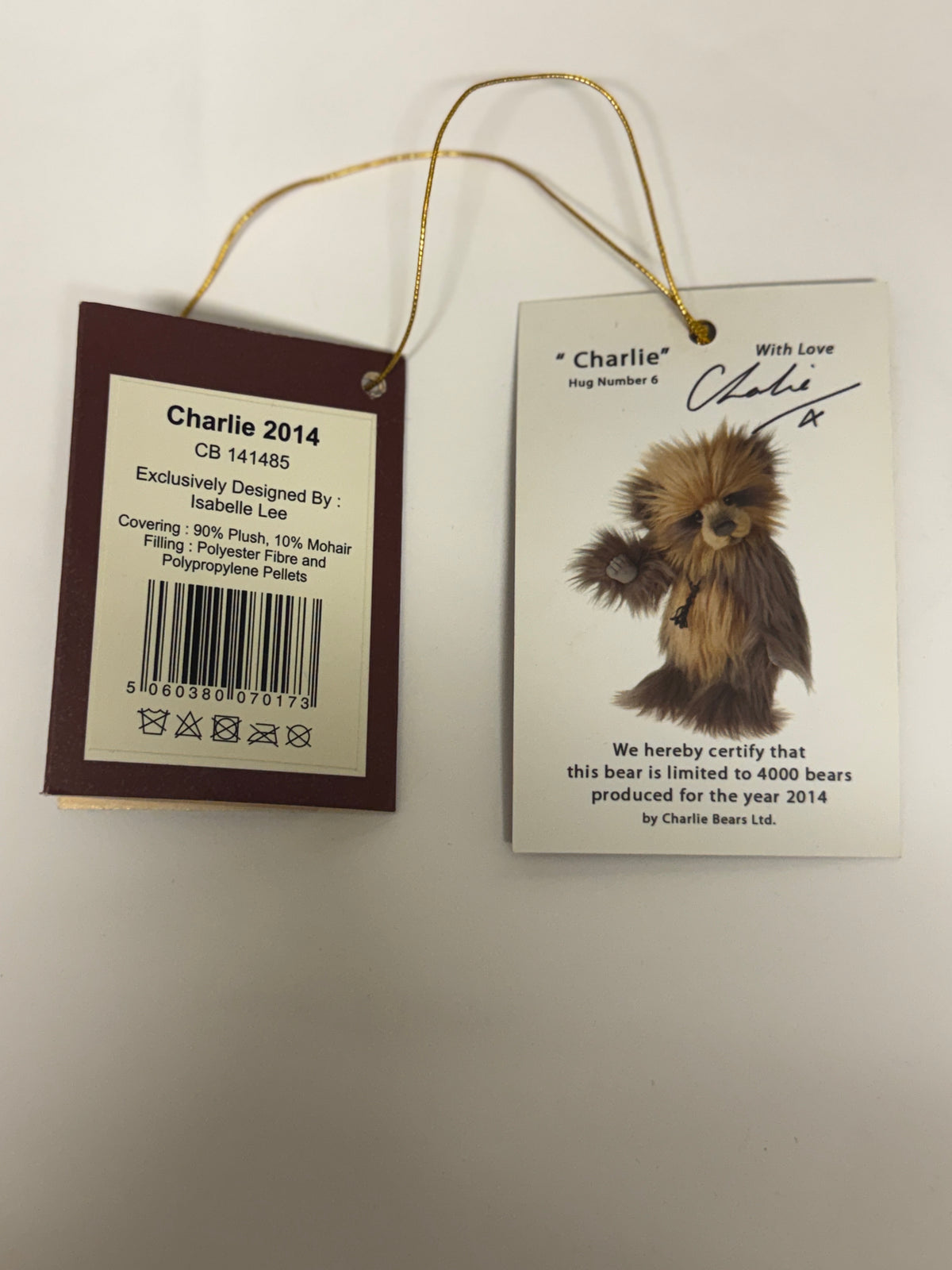 PRE-LOVED: CHARLIE YEAR BEAR 2014 - Charlie Bears