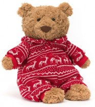 BARTHOLOMEW BEAR WINTER PYJAMAS 26CM - Jellycat