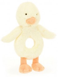 BASHFUL DUCKLING RING RATTLE 18CM - Jellycat