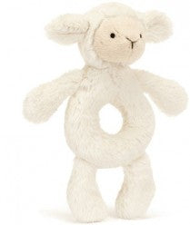 BASHFUL LAMB RING RATTLE 18CM - Jellycat