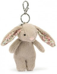 BLOSSOM BUNNY BEIGE BAG CHARM 17CM - Jellycat
