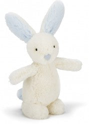 BOBTAIL BUNNY RATTLE BLUE 14CM - Jellycat