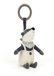 LITTLE RAMBLER BADGER RATTLE 13CM - Jellycat