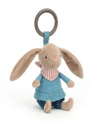 LITTLE RAMBLER BUNNY RATTLE 13CM - Jellycat