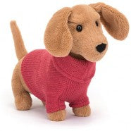 SWEATER SAUSAGE DOG PINK 16CM - Jellycat