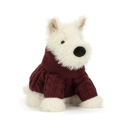 MUNRO SCOTTIE DOG WINTER JUMPER OUTFIT 25CM - Jellycat