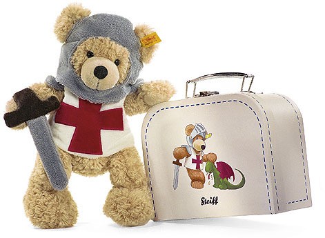 steiff fynn teddy bear in suitcase