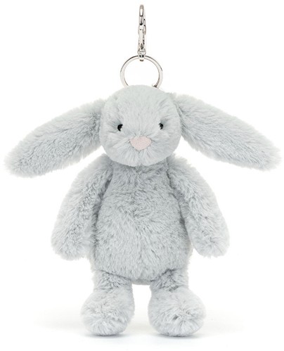 Jellycat Bag Charms - BASHFUL SILVER BUNNY BAG CHARM 18CM