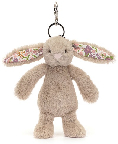 Jellycat Bag Charms - BLOSSOM BEIGE BUNNY 'PETAL' BAG CHARM 18CM