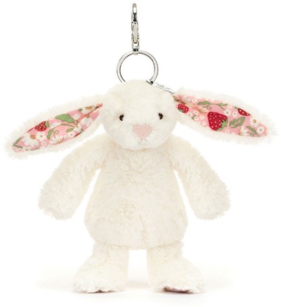 Jellycat Bag Charms - BLOSSOM CREAM BUNNY 'BERRY' BAG CHARM 18CM