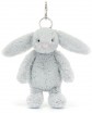 BASHFUL SILVER BUNNY BAG CHARM 18CM