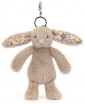 BLOSSOM BEIGE BUNNY 'PETAL' BAG CHARM 18CM